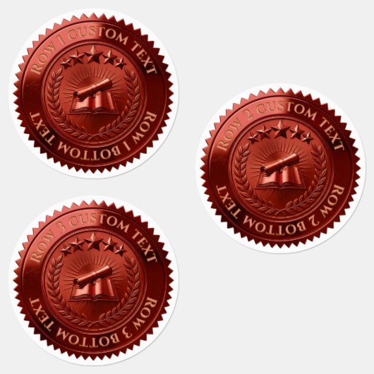 Aangepaste 3D bewerkbare rode folie certificaat ze Labels (Groep)