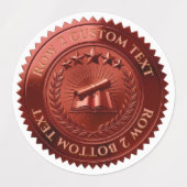 Aangepaste 3D bewerkbare rode folie certificaat ze Labels (Design 2)