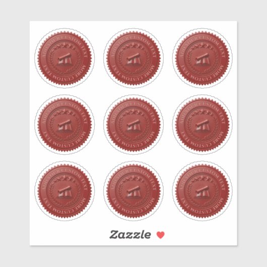 Aangepaste 3D bewerkbare rode wasfolie certificaat Sticker (Vel)