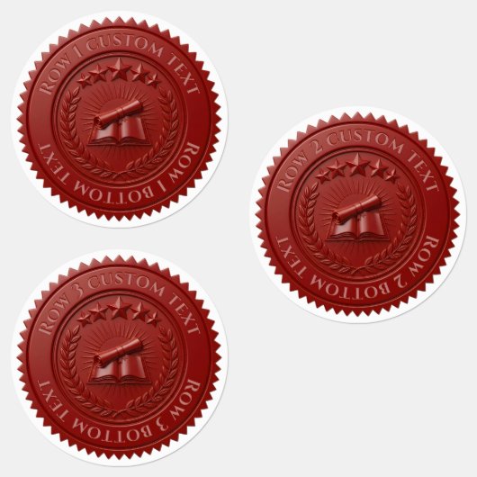 Aangepaste 3D bewerkbare rode waszegel voor certif Labels (Groep)