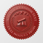 Aangepaste 3D bewerkbare rode waszegel voor certif Raamsticker (Vel)