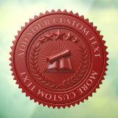 Aangepaste 3D bewerkbare rode waszegel voor certif Raamsticker (Vel 3)