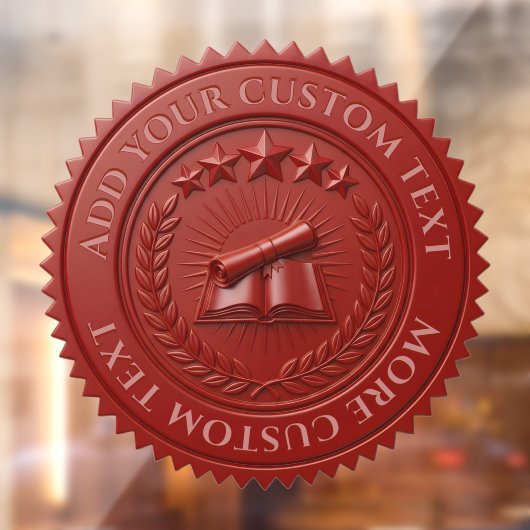 Aangepaste 3D bewerkbare rode waszegel voor certif Raamsticker (Vel 2)
