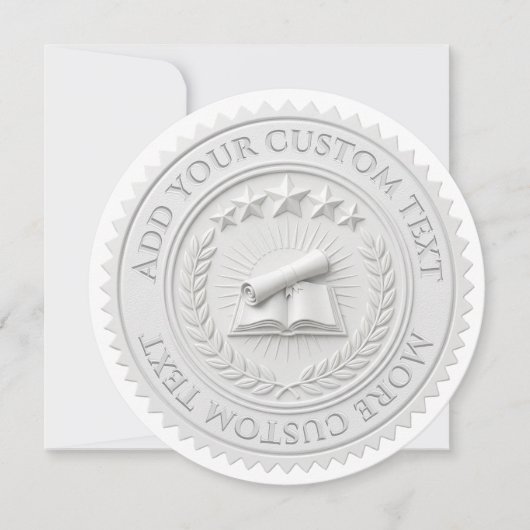 Aangepaste 3D bewerkbare witte wasfolie certificaa Kaart (Voorkant)
