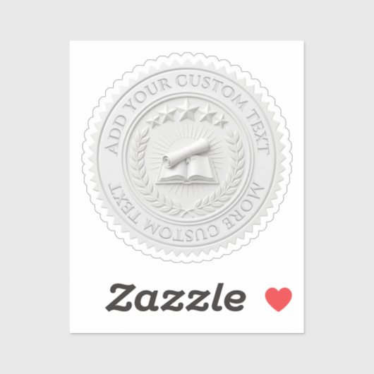 Aangepaste 3D bewerkbare witte wasfolie certificaa Sticker (Vel)