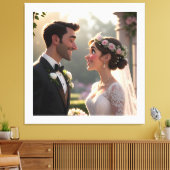 Aangepaste 3D-cartoonportret van foto Canvas Afdruk (Insitu (Woonkamer))