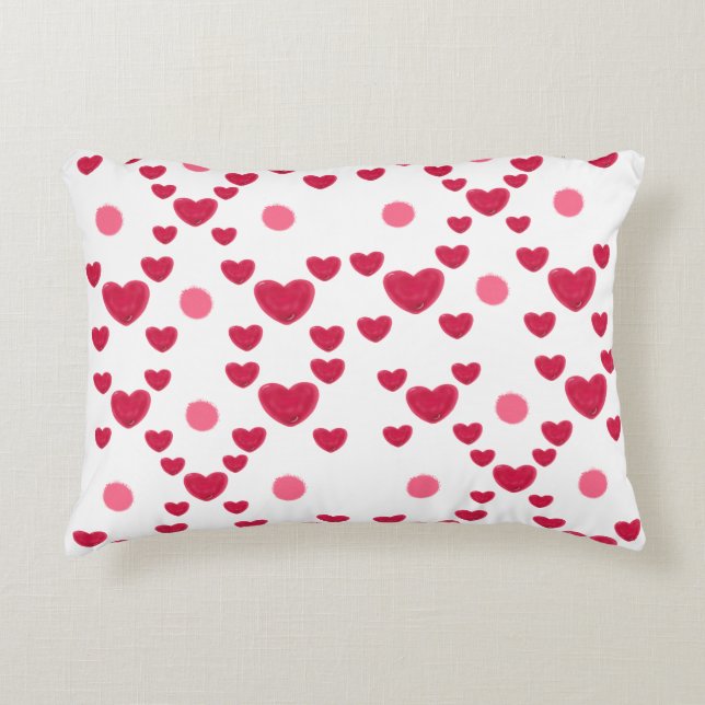 Aangepaste 3D Jelly Harten & Stippen Cute Patroon Accent Kussen (Voorkant)