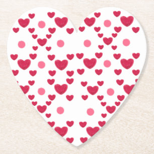 Aangepaste 3D Jelly Harten & Stippen Cute Patroon Kartonnen Onderzetters