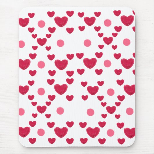 Aangepaste 3D Jelly Harten & Stippen Cute Patroon Muismat (Voorkant)