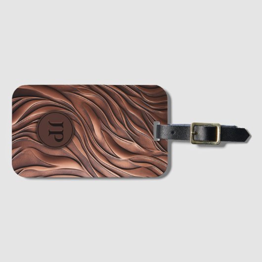 Aangepaste 3D koper metalic gesmolten golf Bagagelabel (Voorkant (horizontaal))