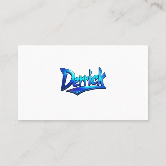 Aangepaste 3D levendige tekst - Derrick Edition" Visitekaartje (Achterkant)