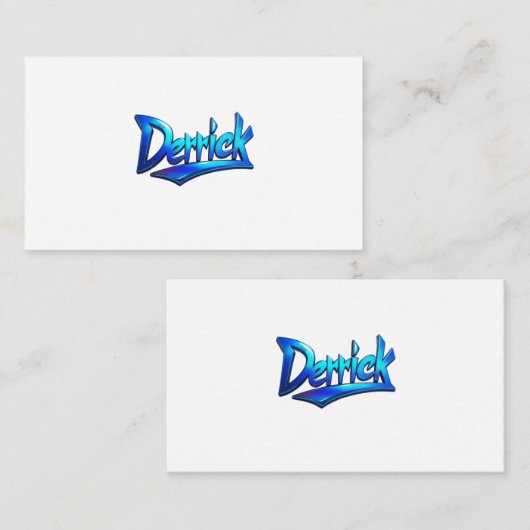 Aangepaste 3D levendige tekst - Derrick Edition" Visitekaartje (Voorkant / Achterkant)