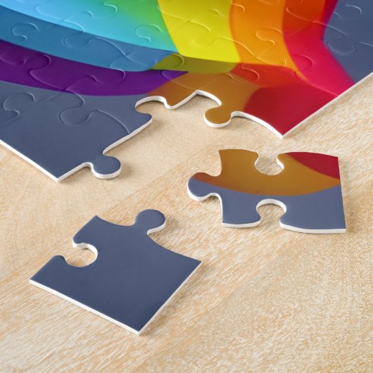 Aangepaste 3D-regenboog en Unicorn-Kinderen Legpuzzel (Zijkant)