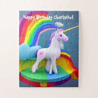 Aangepaste 3D-regenboog en Unicorn-Kinderen Legpuzzel