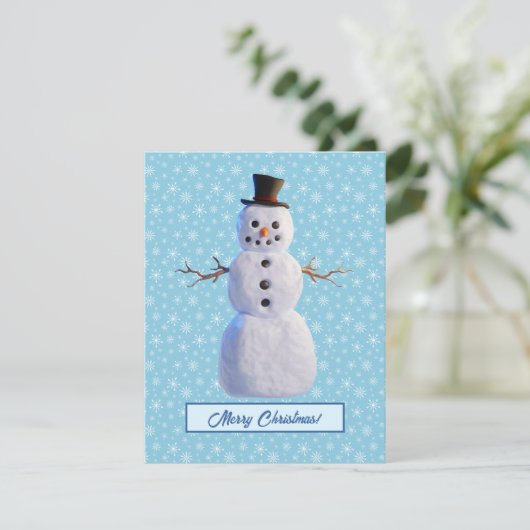 Aangepaste 3D Snowman kerstkaart Bedankkaart (Staand voorkant)