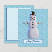 Aangepaste 3D Snowman kerstkaart Bedankkaart (Voorkant / Achterkant)
