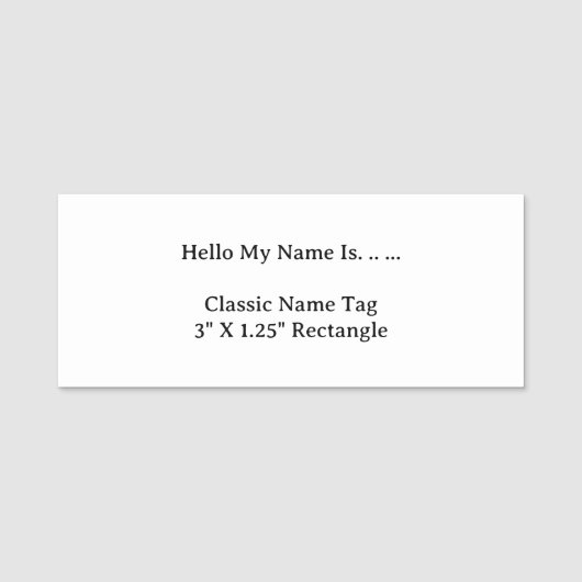 Aangepaste 3X1.2 naamlabel eenvoudige schone moder Naamplaatje (Voorkant)
