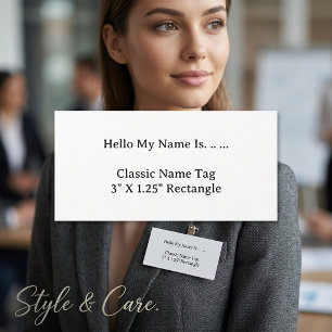 Aangepaste 3X1.2 naamlabel eenvoudige schone moder Naamplaatje