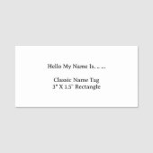 Aangepaste 3X1.5 naamlabel eenvoudige schone moder Naamplaatje (Voorkant)