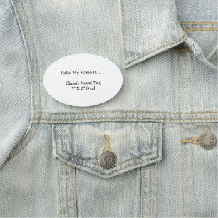 Aangepaste 3X2 Ovale Naambadge Schoon Moderne Stij Naamplaatje