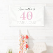 Aangepaste 40 en geweldige moderne roze verjaardag spandoek (Insitu)