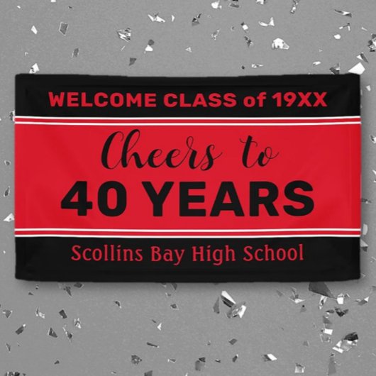 Aangepaste 40 jaar klasse reünie banner