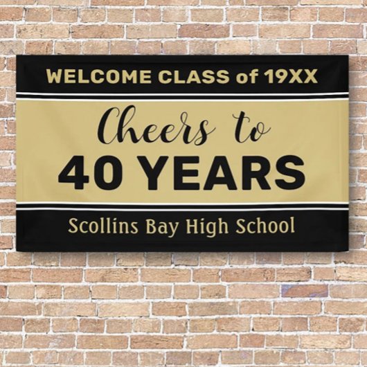 Aangepaste 40 jaar klasse reünie banner
