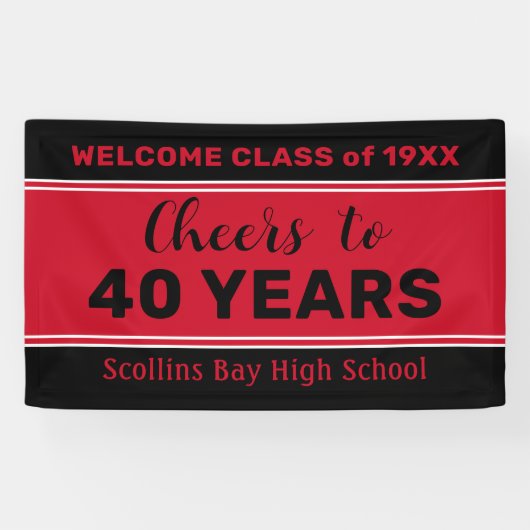 Aangepaste 40 jaar klasse reünie banner (Horizontaal)