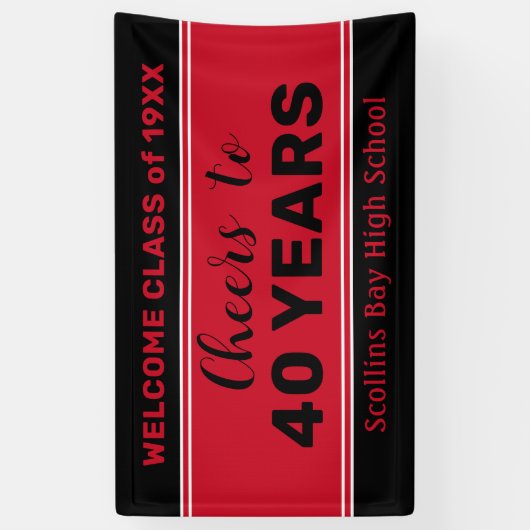 Aangepaste 40 jaar klasse reünie banner (Verticaal)