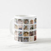 Aangepaste 40 x foto collage & tekst cadeau koffiemok (Voorkant links)