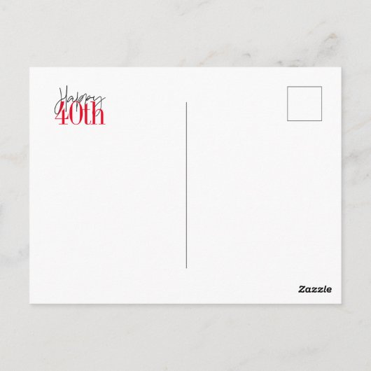 Aangepaste 40e Happy Birthday Kaart (Achterkant)