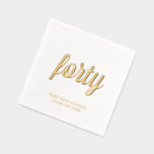 Aangepaste 40e reünie moderne gouden folie servett servetten (Links)