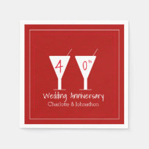 Aangepaste 40e Ruby bruiloft jubileum glas