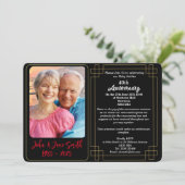 Aangepaste 40e Ruby Jubilee Jubileum Invitation Feestdagenkaart (Staand voorkant)