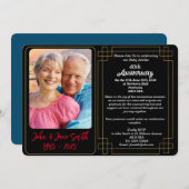 Aangepaste 40e Ruby Jubilee Jubileum Invitation Feestdagenkaart (Voorkant / Achterkant)