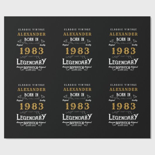 Aangepaste 40e verjaardag 1983 Naam legaal toevoeg Cadeaupapier (Vlak)