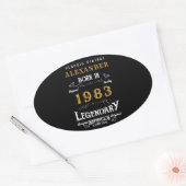 Aangepaste 40e verjaardag 1983 Naam legaal toevoeg Ovale Sticker (Envelop)