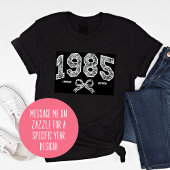 Aangepaste 40e verjaardag 1985 Kant Coquette Bow Tri-Blend Shirt