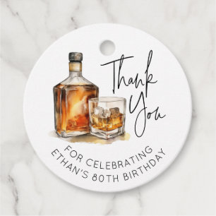 Aangepaste 40e verjaardag Favor Tags Whiskey / Bou Bedankjes Labels