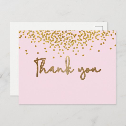 Aangepaste 40e verjaardag Gouden confetti Blush Ro Briefkaart (Voorkant / Achterkant)