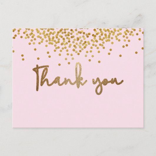 Aangepaste 40e verjaardag Gouden confetti Blush Ro Briefkaart (Voorkant)