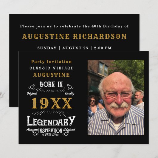 Aangepaste 40e verjaardag kaart (Voorkant / Achterkant)