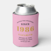 Aangepaste 40e verjaardag Roze Goud Met Foto Blikjeskoeler (Blikje Voorkant)