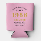 Aangepaste 40e verjaardag Roze Goud Met Foto Blikjeskoeler (Voorkant)