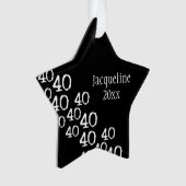 Aangepaste 40e verjaardag vakantiebedding ornament (voorkant)