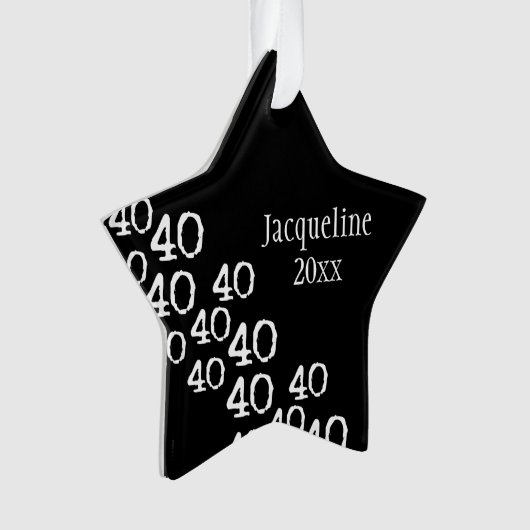 Aangepaste 40e verjaardag vakantiebedding ornament (voorkant)