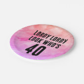 Aangepaste 40e verjaardag Waterverf Tie Dye Papieren Bordje (Gekanteld)