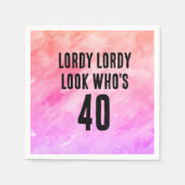 Aangepaste 40e verjaardag Waterverf Tie Dye Servet (Voorkant)