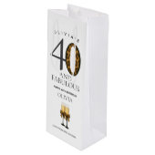 Aangepaste 40e verjaardag wijn of champagne cadeau cadeautas (Voorkant Gekanteld)