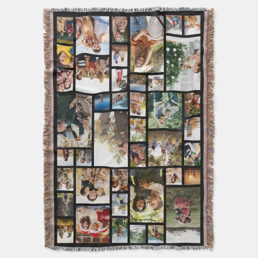 Aangepaste 42 fotocollage deken (Voorkant Verticaal)